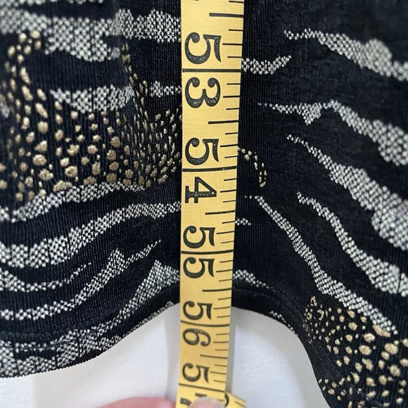 VTG Carole Little Sleeveless Maxi Dress 8 Black Gold Leopard Print Animal Print - Picture 3 of 9